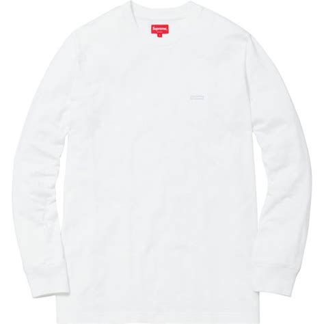 Supreme Metallic Box Logo L/S Tee White Men's